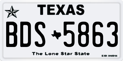 TX license plate BDS5863