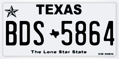 TX license plate BDS5864