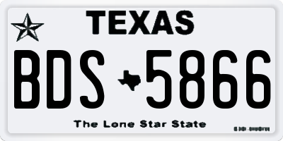 TX license plate BDS5866