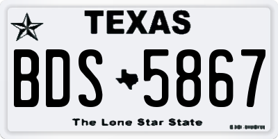 TX license plate BDS5867