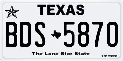 TX license plate BDS5870