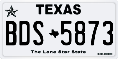 TX license plate BDS5873