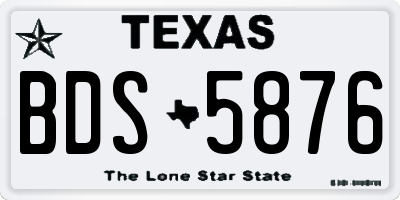 TX license plate BDS5876