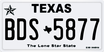 TX license plate BDS5877