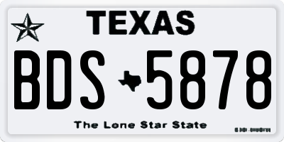 TX license plate BDS5878