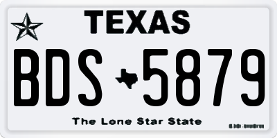 TX license plate BDS5879