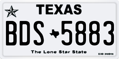 TX license plate BDS5883