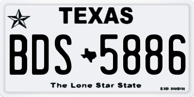 TX license plate BDS5886