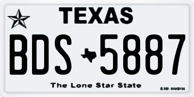 TX license plate BDS5887
