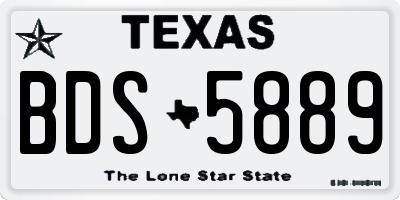 TX license plate BDS5889