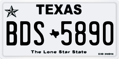 TX license plate BDS5890