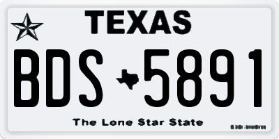 TX license plate BDS5891