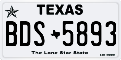 TX license plate BDS5893