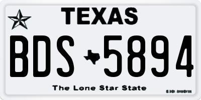 TX license plate BDS5894