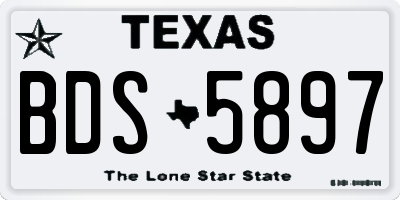 TX license plate BDS5897