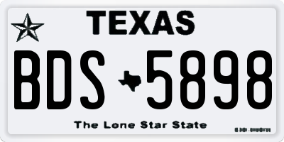 TX license plate BDS5898