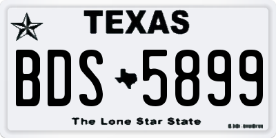 TX license plate BDS5899