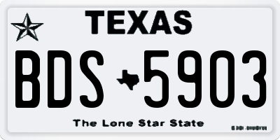 TX license plate BDS5903