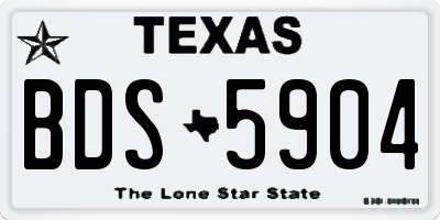 TX license plate BDS5904