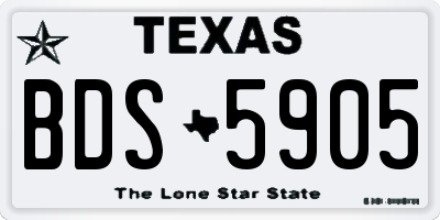 TX license plate BDS5905