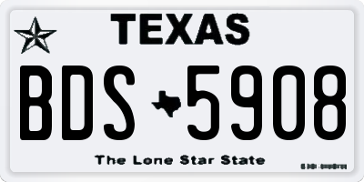 TX license plate BDS5908