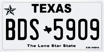 TX license plate BDS5909