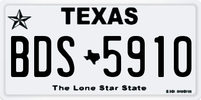 TX license plate BDS5910