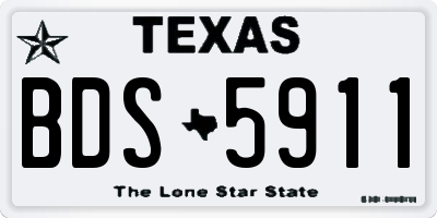 TX license plate BDS5911