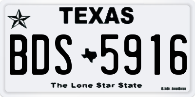 TX license plate BDS5916