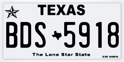 TX license plate BDS5918