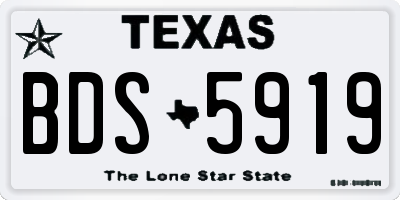 TX license plate BDS5919