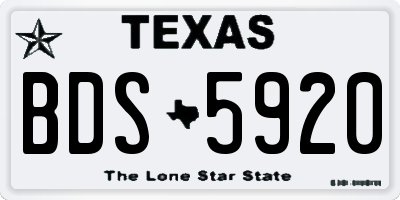 TX license plate BDS5920