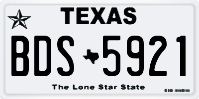 TX license plate BDS5921