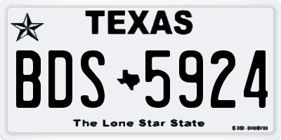TX license plate BDS5924