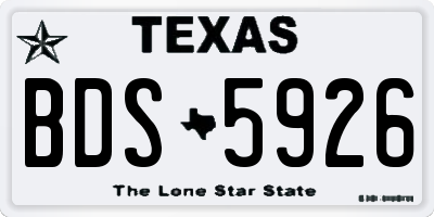 TX license plate BDS5926