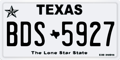 TX license plate BDS5927