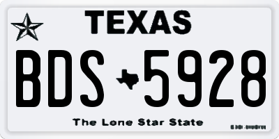 TX license plate BDS5928