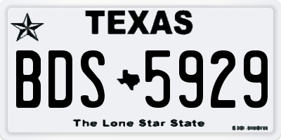 TX license plate BDS5929