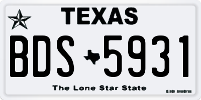 TX license plate BDS5931