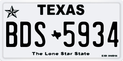 TX license plate BDS5934