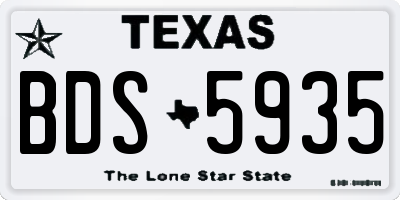 TX license plate BDS5935