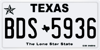 TX license plate BDS5936