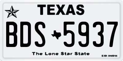 TX license plate BDS5937