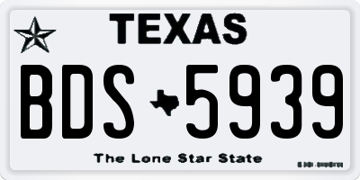 TX license plate BDS5939