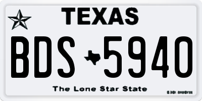 TX license plate BDS5940