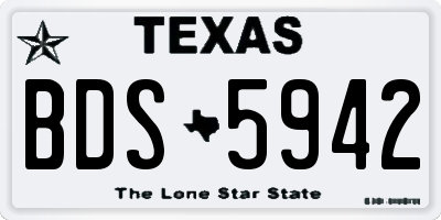 TX license plate BDS5942