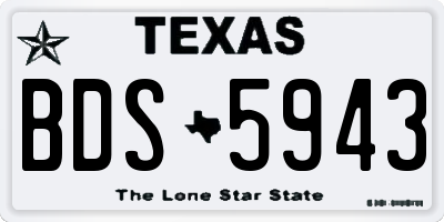 TX license plate BDS5943