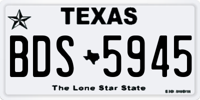 TX license plate BDS5945
