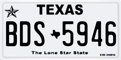 TX license plate BDS5946