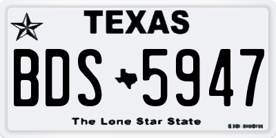 TX license plate BDS5947